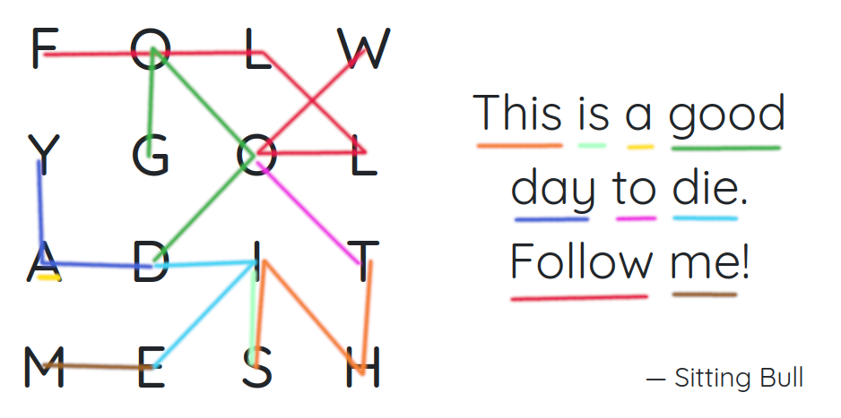 Gridogram with highlighted paths